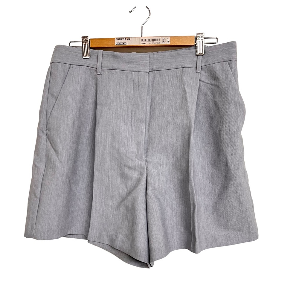 Abercrombie & Fitch Light Gray High-Waist Tailored Shorts